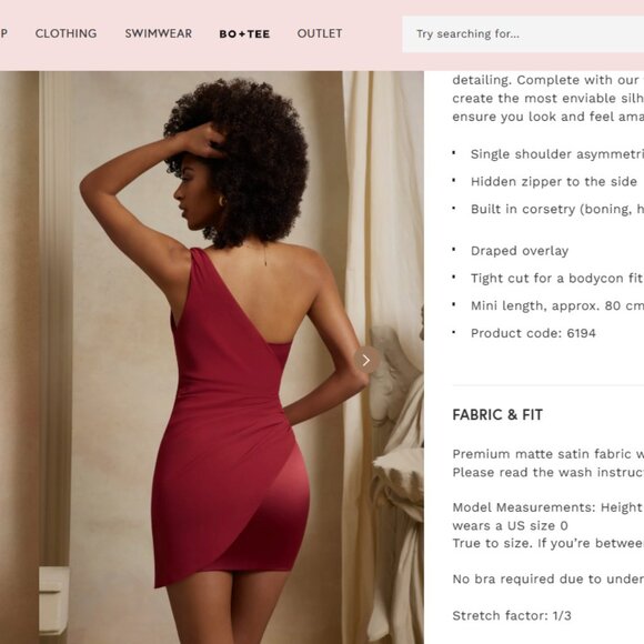 Oh Polly One-Shoulder Mini Dress in Red - Picture 2 of 14